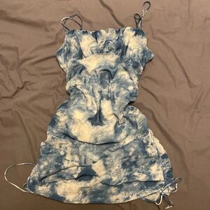 Cotton Candy Blue and White Cloud Dress